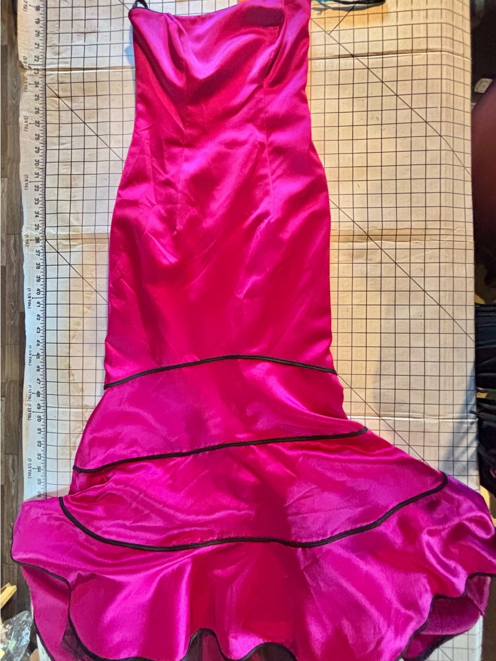 Zum Zum by Niki Livas Fuchsia Strapless Satin Gown